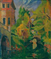 Königsallee Bridge with Boathouse